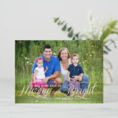 Merry en Bright | Vakantieknopkaart Feestdagenkaart (Staand voorkant)