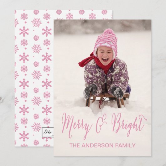 Merry en Bright | Vakantieknopkaart Feestdagenkaart (Voorkant / Achterkant)