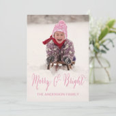 Merry en Bright | Vakantieknopkaart Feestdagenkaart (Staand voorkant)