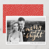 Merry en Bright | Vakantieknopkaart Feestdagenkaart (Voorkant / Achterkant)