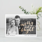 Merry en Bright | Vakantieknopkaart Feestdagenkaart (Staand voorkant)