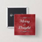 Merry en Bright Vierkante Button 5,1 Cm (Voorkant /achterkant)