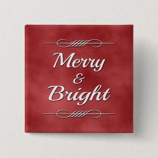 Merry en Bright Vierkante Button 5,1 Cm (Voorkant)