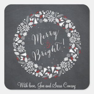 Merry en Bright! Vierkante Sticker