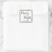 Merry en Bright Vierkante Sticker (Tas)