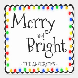 Merry en Bright Vierkante Sticker