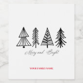 Merry en Bright Wijn Etiket (Enkel label)