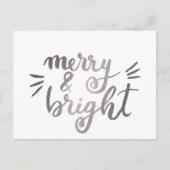 Merry en bright - zilver briefkaart (Voorkant)
