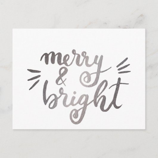 Merry en bright - zilver briefkaart (Voorkant)