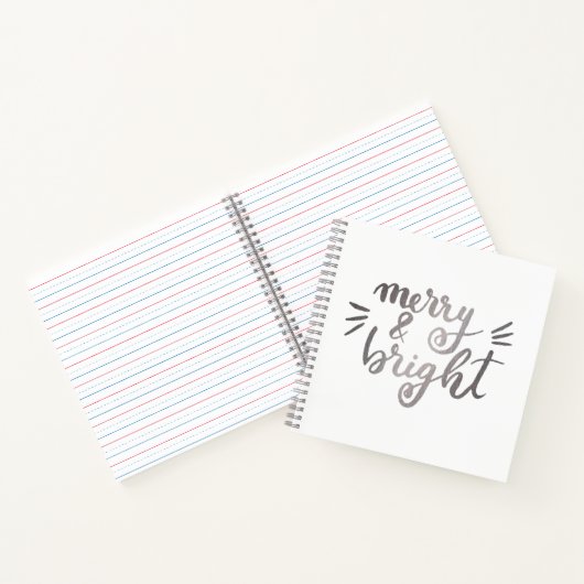Merry en bright - zilver notitieboek (Binnen)