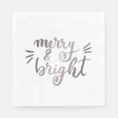 Merry en bright - zilver servet (Voorkant)