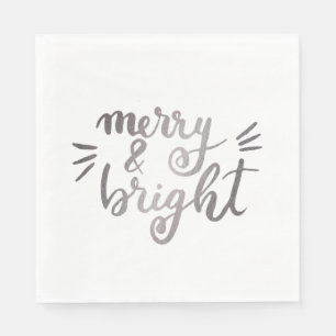 Merry en bright - zilver servet