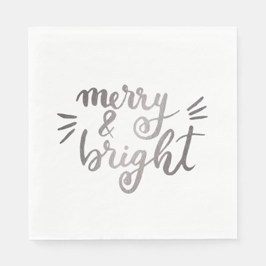 Merry en bright - zilver servet (Voorkant)