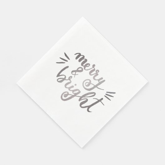 Merry en bright - zilver servet (Hoek)