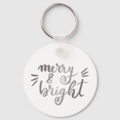 Merry en bright - zilver sleutelhanger (Achterkant)
