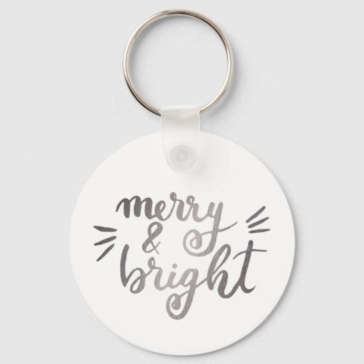 Merry en bright - zilver sleutelhanger (Achterkant)