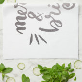 Merry en bright - zilver theedoek (Gevouwen)