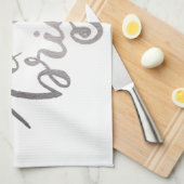 Merry en bright - zilver theedoek (Quarter Fold)