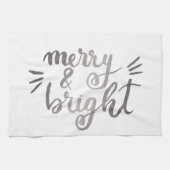 Merry en bright - zilver theedoek (Horizontaal)