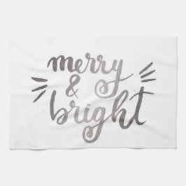 Merry en bright - zilver theedoek