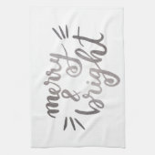 Merry en bright - zilver theedoek (Verticaal)