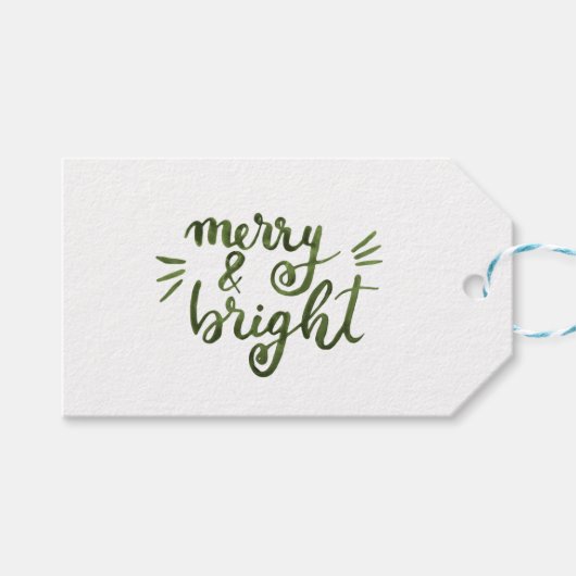 Merry en felgroen cadeaulabel (Voorkant (Horizontaal))