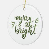 Merry en felgroen keramisch ornament (Links)