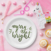 Merry en felgroen papieren bordje (Feest)