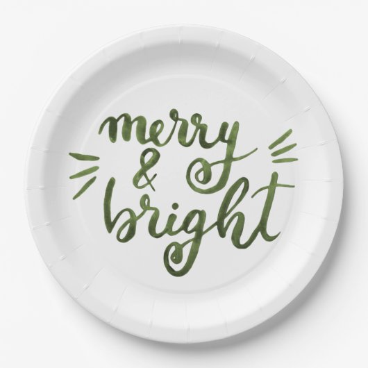 Merry en felgroen papieren bordje (Voorkant)
