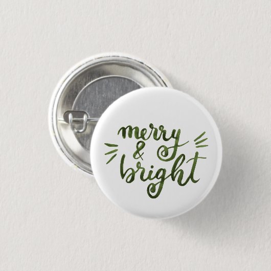 Merry en felgroen ronde button 3,2 cm (Voorkant /achterkant)