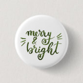 Merry en felgroen ronde button 3,2 cm (Voorkant)