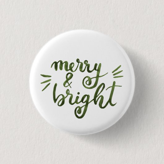 Merry en felgroen ronde button 3,2 cm (Voorkant)