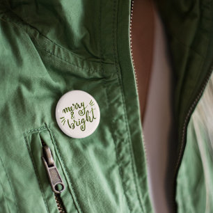 Merry en felgroen ronde button 3,2 cm