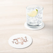 Merry en felle koperen ronde kartonnen onderzetter (Insitu)