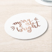 Merry en felle koperen ronde kartonnen onderzetter (Gebogen)