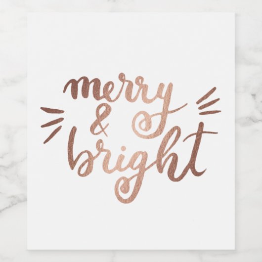 Merry en felle koperen wijn etiket (Enkel label)