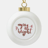 Merry en felrood keramische bal ornament (Voorkant)