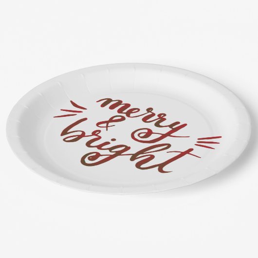 Merry en felrood papieren bordje (Gekanteld)