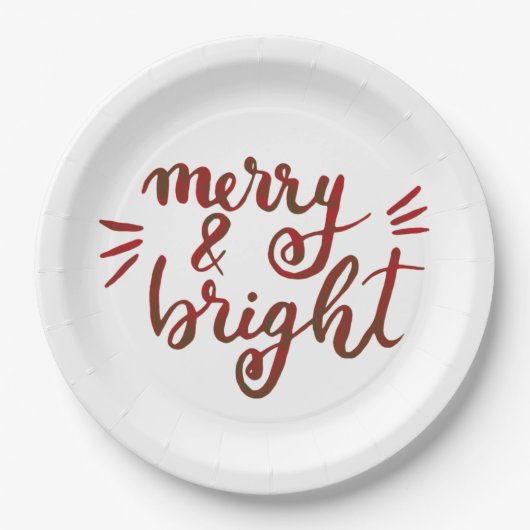 Merry en felrood papieren bordje (Voorkant)