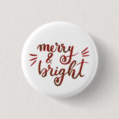 Merry en felrood ronde button 3,2 cm (Voorkant)