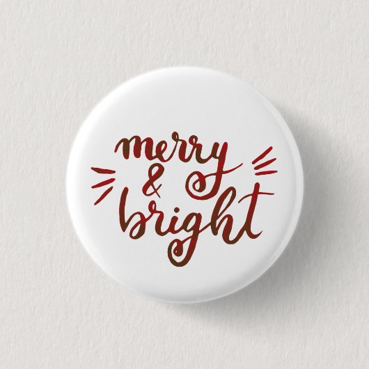 Merry en felrood ronde button 3,2 cm (Voorkant)