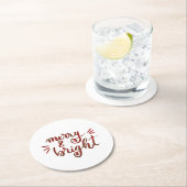 Merry en felrood ronde kartonnen onderzetter (Insitu)