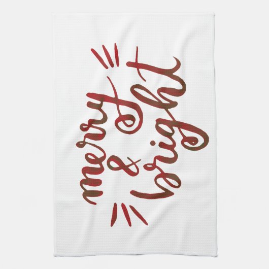 Merry en felrood theedoek (Verticaal)