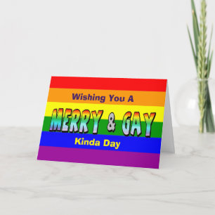 Merry en Gay LGBT Rainbow-Wenskaart Kaart