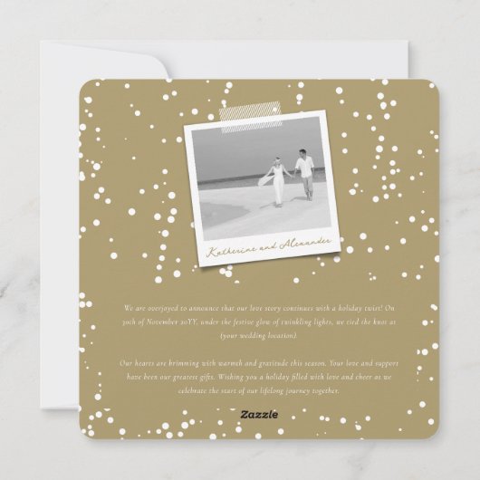 Merry en gehuwd 8 Foto Collage Modern Wedding Feestdagenkaart (Achterkant)