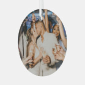 Merry en getrouwd | Kerstfoto Newleyweds Glas Ornament (Voorkant links)