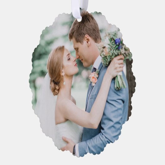 Merry en getrouwd | Passen getrouwd Eerste Kerstmi Ornament Kaart (Links)