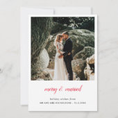 Merry en getrouwde Pas getrouwd | Foto van Elegant Bedankkaart (Voorkant)