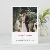 Merry en getrouwde Pas getrouwd | Foto van Elegant Bedankkaart (Staand voorkant)