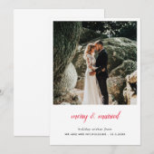 Merry en getrouwde Pas getrouwd | Foto van Elegant Bedankkaart (Voorkant / Achterkant)